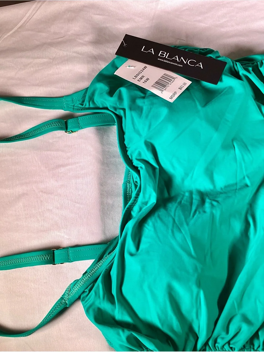 La Blanca Teal Green Ruched Women’s One-Piece Swimsuit